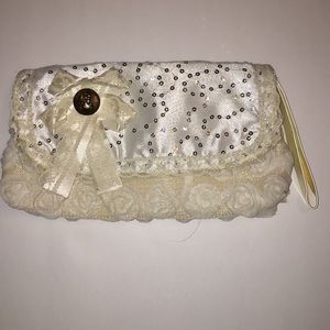 Lace wristlet  bridal ivory and off white